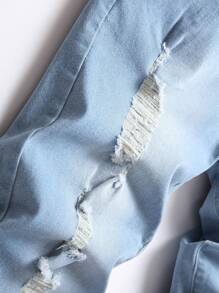 Manfinity Men Ripped Washed Skinny Jeans - Light Wash - View 7