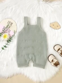 Baby Girl 1pc Cable Knit Romper - Mint Green - View 2