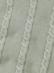 Baby Girl 1pc Cable Knit Romper - Mint Green - View 3