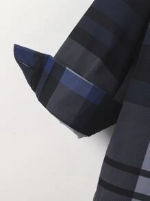 SHEIN Toddler Boys Plaid Print Shirt Without Tee