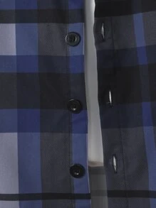 SHEIN Toddler Boys Plaid Print Shirt Without Tee