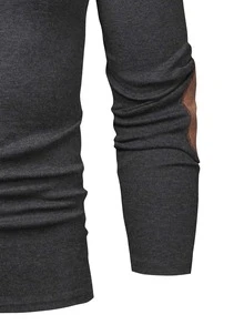 Manfinity Men Solid High Neck Tee - Dark Grey - View 3
