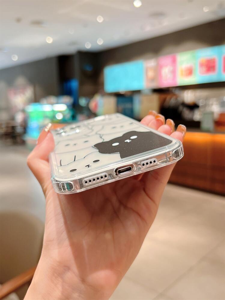Cat Pattern Transparent Phone Case Compatible With IPhone - Clear - View 3