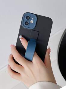 Plain Phone Case With Wrist Strap - Black - View 2