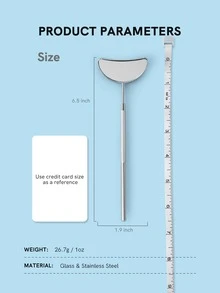 1pc Pretty Lash Mirror, Stainless Steel Makeup Mirror, Eyelash Extensions Accessories For Lash Extension Supplies, (Silver) - Silver - View 3