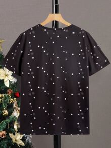 Manfinity Men Christmas Print Tee for Christmas - Black - View 2