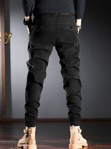 Manfinity Homme Quần Nam Túi màu trơn Giải trí - màu đen - Xem 2