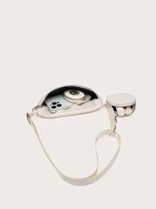 極簡腰包帶零錢包 - 米色 - 查看 3