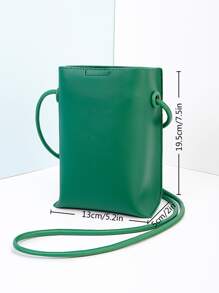 Túi Crossbody Nữ màu trơn Đúng mốt - màu xanh lá - Xem 3