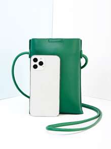 Túi Crossbody Nữ màu trơn Đúng mốt - màu xanh lá - Xem 5