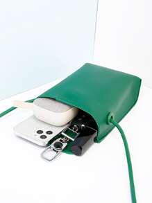 Túi Crossbody Nữ màu trơn Đúng mốt - màu xanh lá - Xem 6