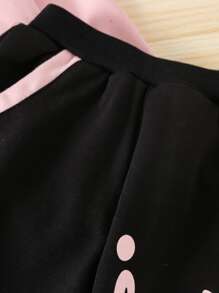 Toddler Girls Letter Graphic Hoodie & Joggers - Multicolor - View 3