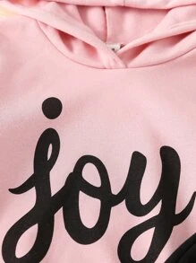 Toddler Girls Letter Graphic Hoodie & Joggers - Multicolor - View 4
