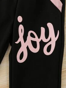 Toddler Girls Letter Graphic Hoodie & Joggers - Multicolor - View 6