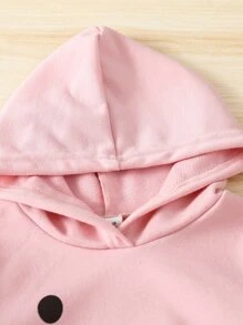 Toddler Girls Letter Graphic Hoodie & Joggers - Multicolor - View 8