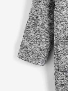 SHEIN 小男童雙口袋連帽加絨內裏外套 - 淺灰色 - 查看 4