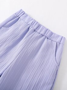 SHEIN Girls Button Up Shirt & Trousers & Cami Top - Multicolor - View 3