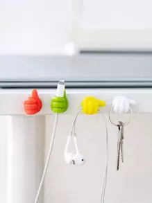 10 cái Móc ngón tay cái sáng tạo ngẫu nhiên, Bộ sắp xếp cáp, Bộ giữ bộ chuyển đổi Giá đỡ cáp, Phụ kiện dây buộc Kẹp dây sắp xếp, Bộ lưu trữ dây cố định cáp Vòng lặp cáp dữ liệu USB - Nhiều màu - Xem 2
