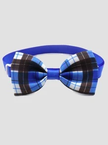 1PC Kẻ Sọc In Hình Thú Cưng Thắt Nơ, Kẻ Sọc Sọc Cổ Chó - Màu xanh lam - Xem 1