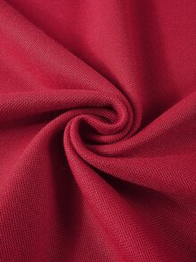 Manfinity Homme Men Mock Neck Tape Panel Polo Shirt - Burgundy - View 4