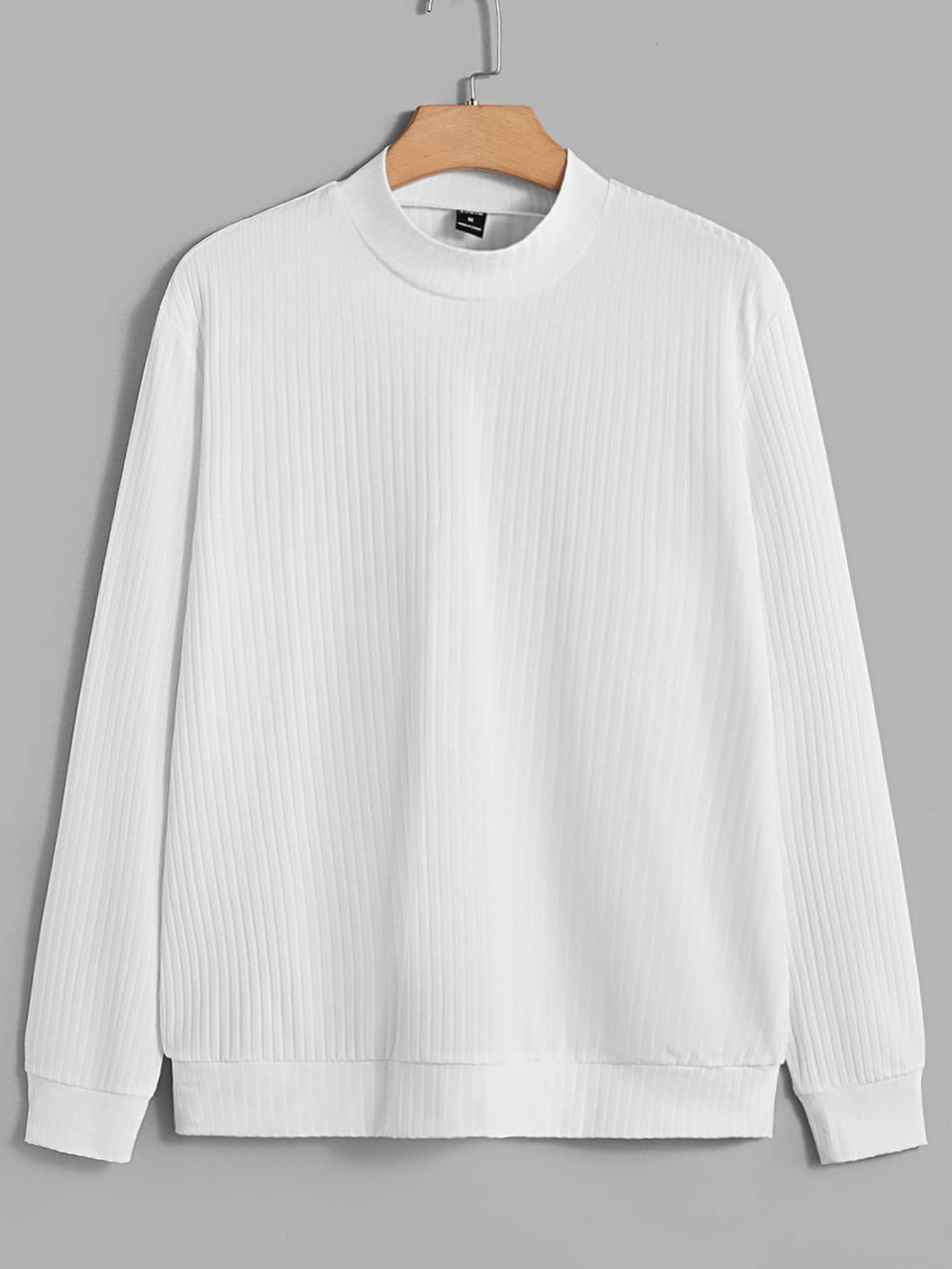 Manfinity RebelGame Men Solid Mock Neck Pullover - White - View 1