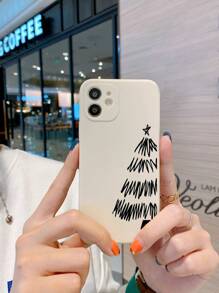 Funda para móvil con estampado de árbol de Navidad - Beis - Ver 3