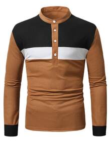 Manfinity Men Cut And Sew Polo Shirt - Multicolor - View 4