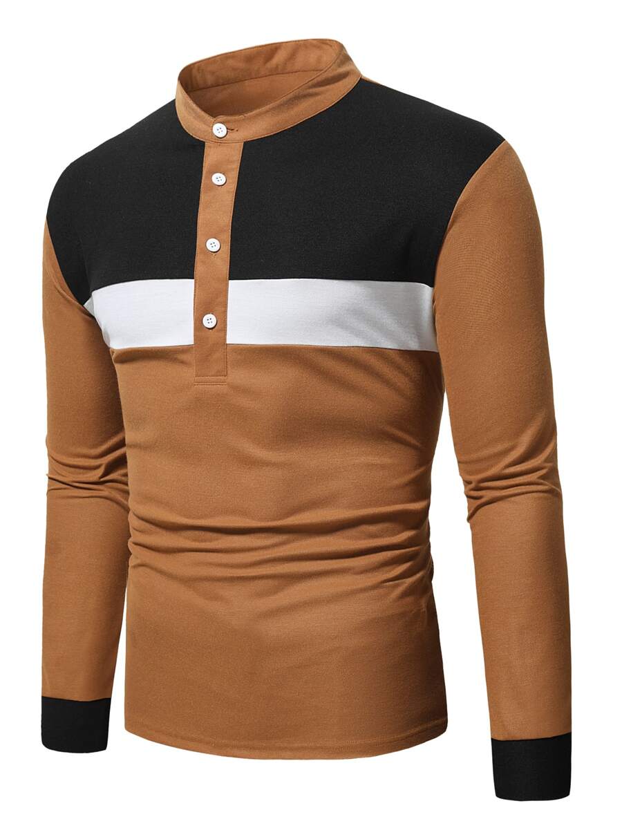 Manfinity Men Cut And Sew Polo Shirt - Multicolor - View 1