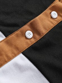 Manfinity Men Cut And Sew Polo Shirt - Multicolor - View 6