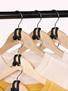 5入組素色衣架連接掛鉤 - 黑色 - 查看 1