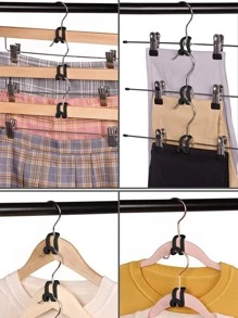 5入組素色衣架連接掛鉤 - 黑色 - 查看 3