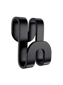 5入組素色衣架連接掛鉤 - 黑色 - 查看 2