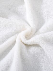 女孩條紋飾邊毛絨內襯連帽夾克 - 軍綠色 - 查看 5