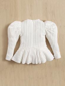 SHEIN Tops em bé màu trơn - trắng - Xem 2