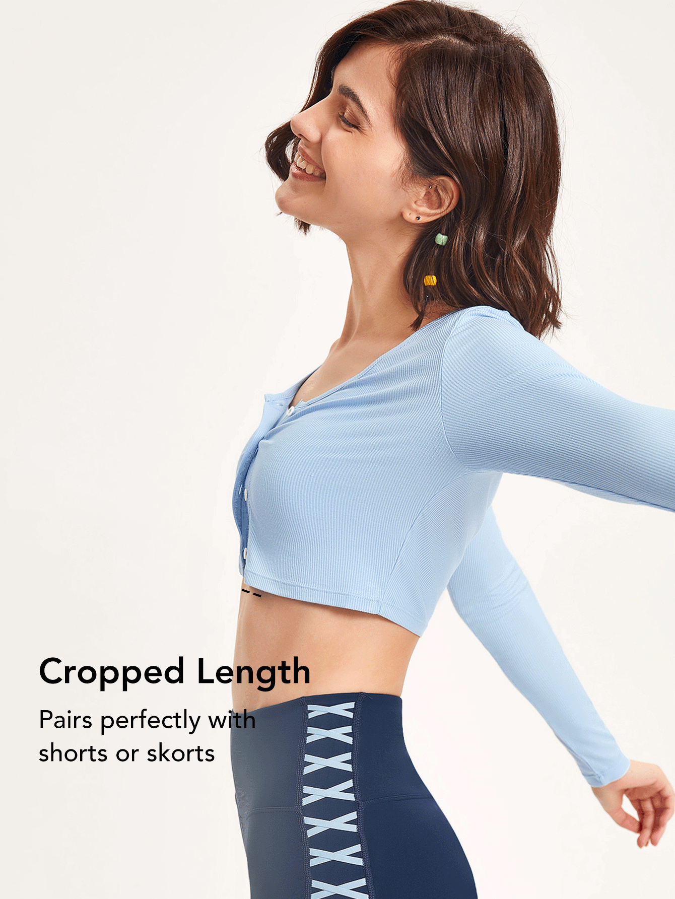 GLOWMODE Cozy Crop Tee - Baby Blue - View 4