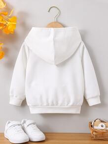SHEIN Young Girl Heart Print Sweatshirt - White - View 2