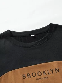 Manfinity Homme Áo thun nam vừa vặn cổ tròn tay ngắn Brooklyn Thời trang nam Quần áo mùa hè Polyester - màu nâu - Xem 5