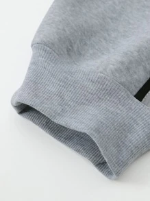 Manfinity Campus Court Bộ hai mảnh Nam Dây kéo Túi Sọc bên Khối Màu Sẵn sàng - Xám - Xem 3