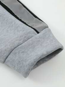 Manfinity Campus Court Bộ hai mảnh Nam Dây kéo Túi Sọc bên Khối Màu Sẵn sàng - Xám - Xem 4