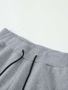 Manfinity Campus Court Bộ hai mảnh Nam Dây kéo Túi Sọc bên Khối Màu Sẵn sàng - Xám - Xem 6