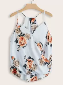 SHEIN Clasi Áo hai dây Trọn gói Hoa Boho - Màu xanh nhạt - Xem 1