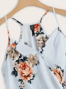 SHEIN Clasi Áo hai dây Trọn gói Hoa Boho - Màu xanh nhạt - Xem 3