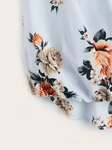 SHEIN Clasi Áo hai dây Trọn gói Hoa Boho - Màu xanh nhạt - Xem 4