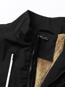 Manfinity Homme Men Zip Up Teddy Lined Coat - Black - View 5