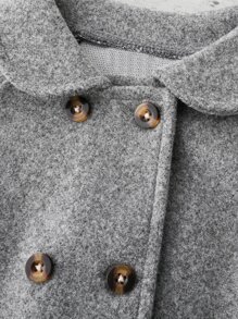 Baby Boy Double Breasted Raglan Sleeve Overcoat - Grey - View 3
