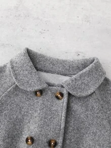 Baby Boy Double Breasted Raglan Sleeve Overcoat - Grey - View 4
