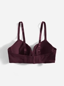 Sujetador push up con encaje en contraste - Granate - Ver 2