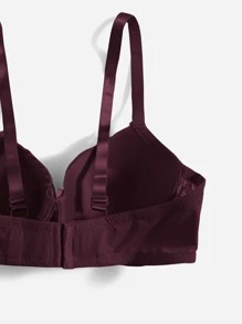 Sujetador push up con encaje en contraste - Granate - Ver 3