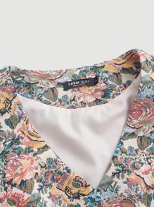 SHEIN MOD Floral Pattern Vest Blazer Without Shirt - Multicolor - View 5