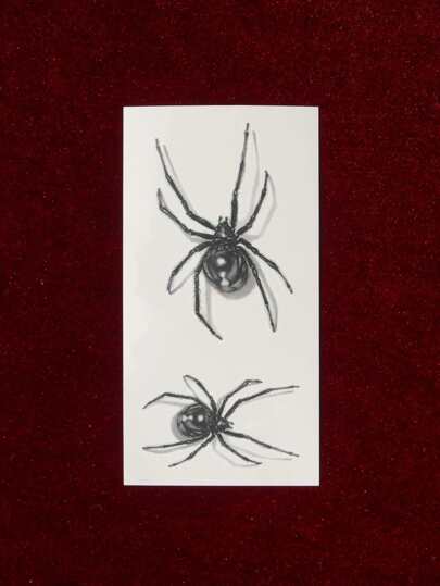 Goth 1 hoja Tatuaje temporal con estampado de araña